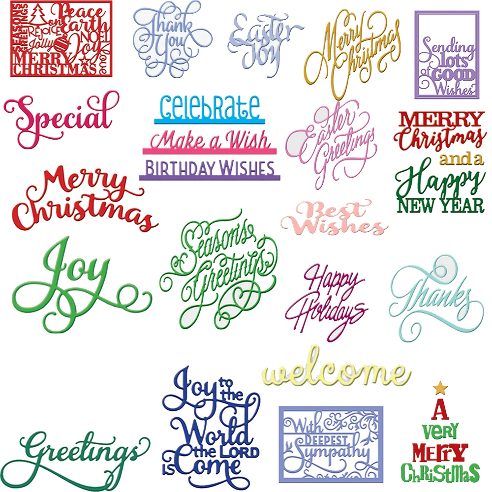 Happy Birthday Letter Metal Cutting Dies Stencil Handcrafts Gift Card Embossing