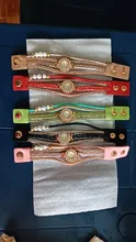 Reloj de pulsera Vintage de cuarzo para mujer, pulsera para vestido de cuero de mujer, calient 03 *