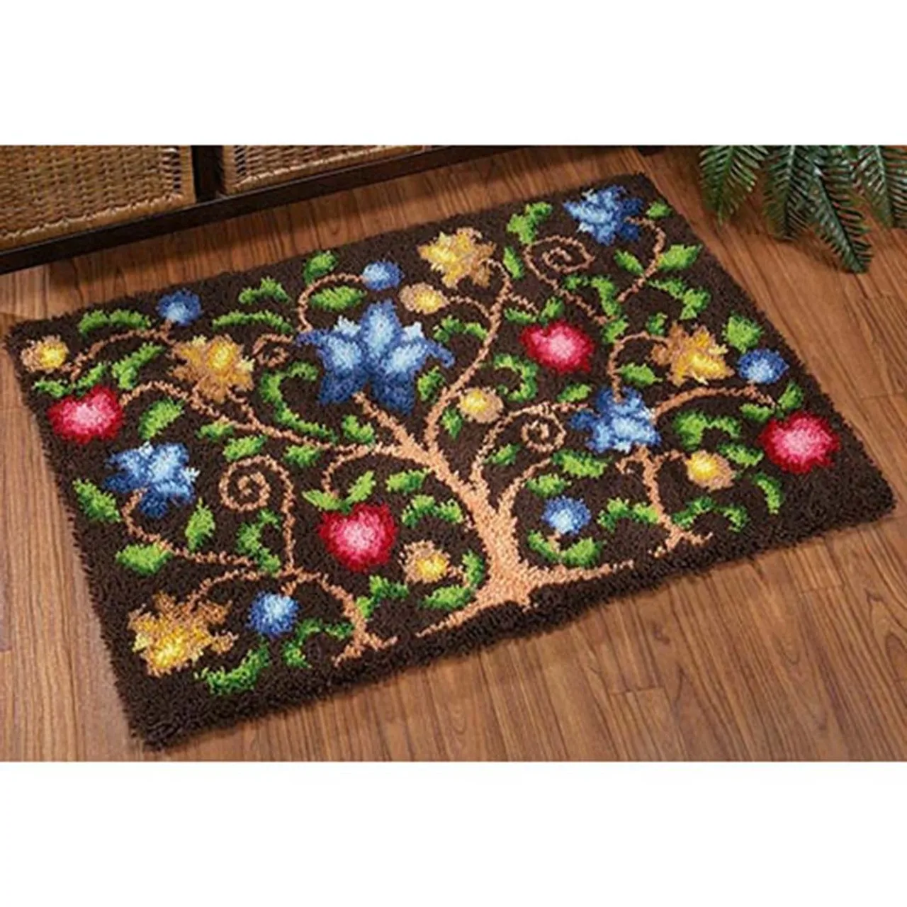 Latch Hook Kits Tree of Life Wall Hanging DIY Carpet Rug Pre-Printed Canvas with Non-Skid Backing Arts & Crafts 102x69cm