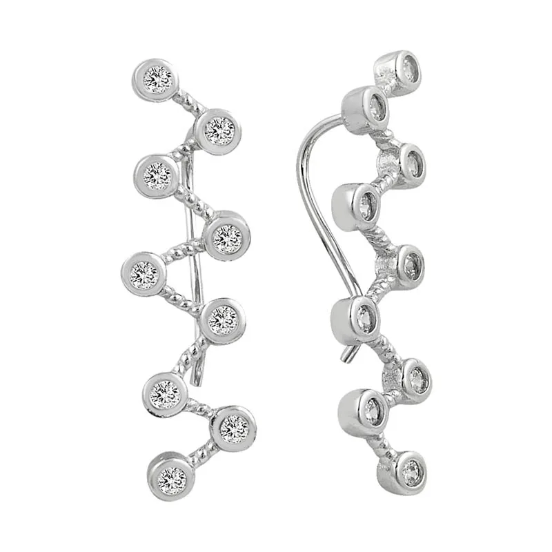 

Armagano Zircon Cubic Zirconia Zigzag Ear Cuff Earrings
