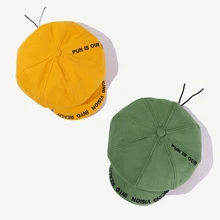 Осенне-зимняя хлопковая однотонная цветная вышитая восьмиугольная кепка с буквами женский берет мужская стильная военная шапка hat erboy hat