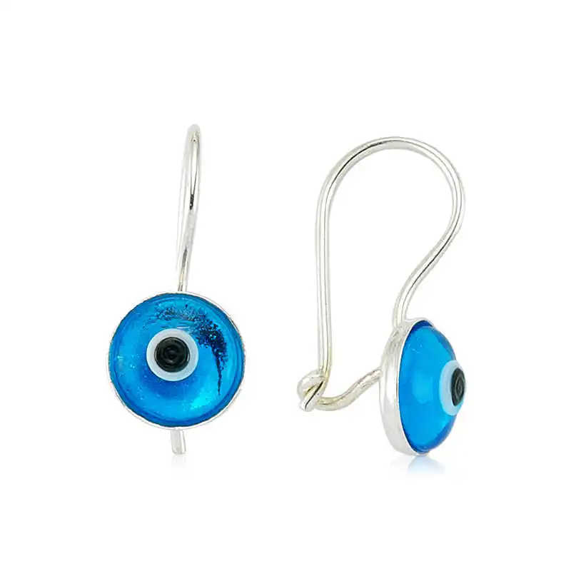 

Merve Silver Silver Dangle Evil Eye Earrings