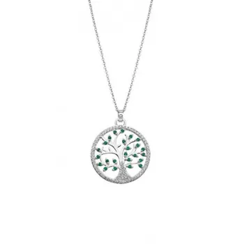 

LOTUS SILVER NECKLACE MS. TREE. CIRC-VERDE