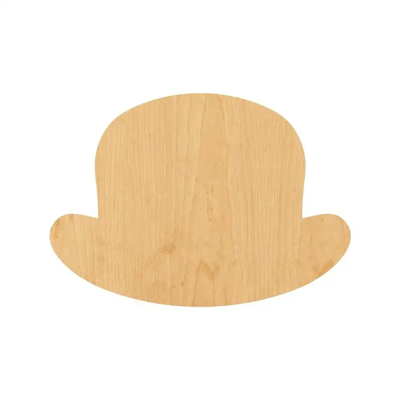 Bowler Hat Laser Cut Out Wood Shape Craft Supply- Unfinished
