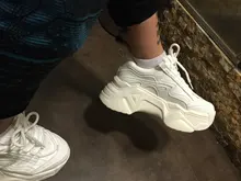 Zapatillas gruesas vulcanizadas informales para mujer, zapatillas de plataforma alta con cordones, color negro, 2020