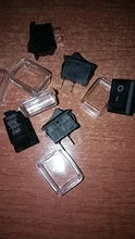 5 unids/lote negro botón Mini interruptor 6A-10A 110V 250V 2Pin Snap-en/Off interruptor basculante 21MM * 15MM con la cubierta impermeable negro