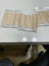 300 Uds desechables Ultra-pequeño hisopo de algodón sin pelusa Micro cepillos madera bastoncillos de algodón torundas de algodón con pegamento para extensión de pestañas quitar herramientas