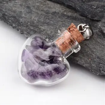 

Creatulot metal alloy minerals crystal heart necklace, 1 piece, 41x29x10mm, 50 cm necklace, jewelry