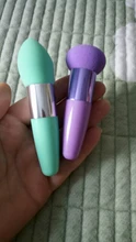 De esponja para base en polvo con cabeza de hongo para mujer, belleza cosmética, almohadillas, brochas de Maquillaje facial, herramientas con mango 1 unidad