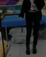 Otoño Invierno Harajuku conejo tejer suéter de manga larga Casual mujeres marea impreso suéter suelto jersey para el novio gótico punk