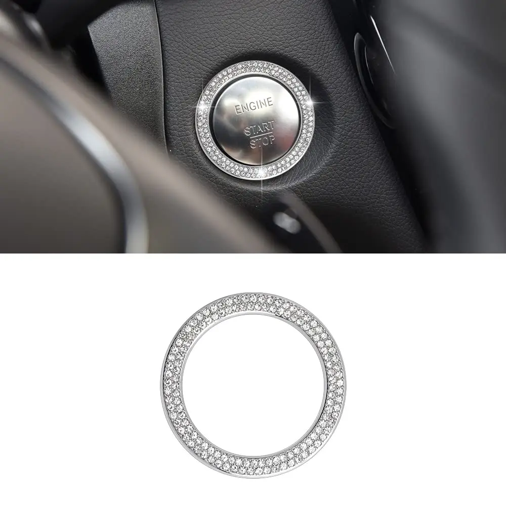 Bling Crystal Car Engine Ignition Push Start Stop Button Cover Trim Ring Fit for Mercedes-Benz C E S M CLA CLS CLK GLA GLC GLE GL SL Class 