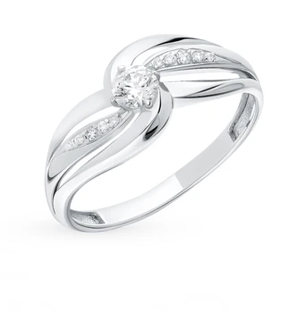 

Silver ring with cubic zirconia sunlight sample 925