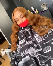 Rubia resaltar frente de encaje pelucas de cabello humano de la onda del cuerpo transparente pelucas delanteras de encaje peruano naranja jengibre malla con división pelucas Remy 180