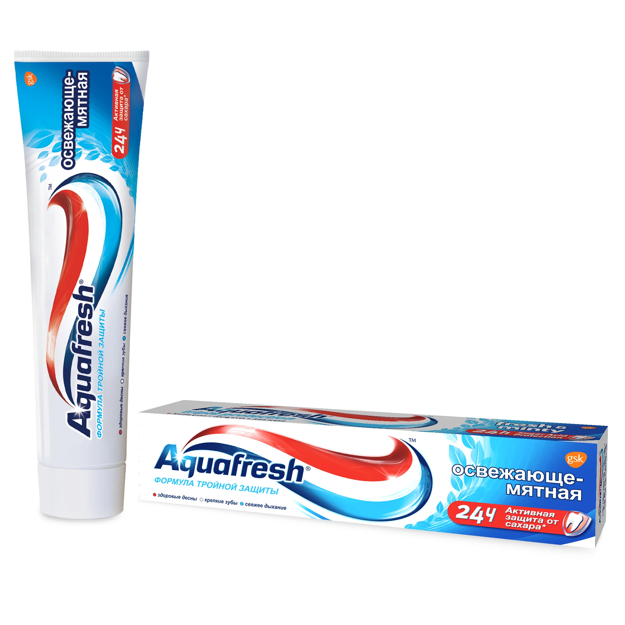 Aquafresh Аквафреш Тройная защита Освежающе-мятная, зубная паста, 100 мл