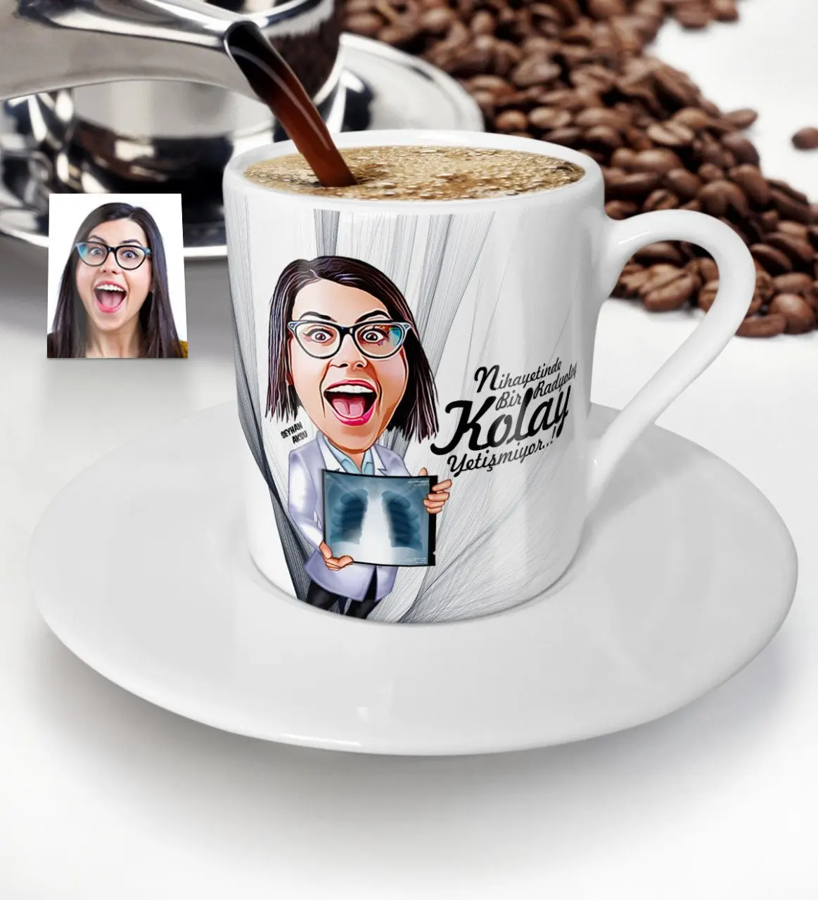 Персонализированная Женская радиология специалист мультфильм чашка для кофе
