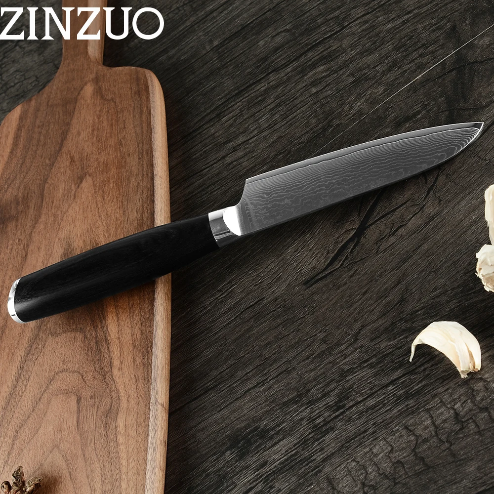 Набор ножей из дамасской стали ZINZUO набор 4 предметов кухонных с Дамасским лезвием