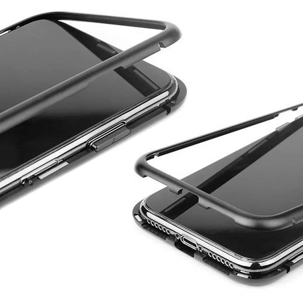 OcioDual Магнитный бампер противоударный металлический каркас чехол для iPhone XS Max черный