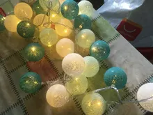 Garland-Lights String Fairy-Lights-Decoration Cotton-Ball Xmas Wedding-Party Holiday