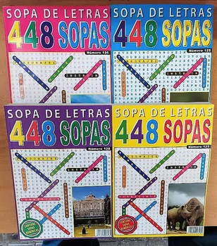 

Soups of letters. Lot of 4 supertomes with 448 large letter soups each. 4 supertomes of letter soups for all.