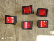 4-Pin Toggle-Switches Light KCD4-20 2-Position 16A/250V On/Off 5pcs 35x25.5x10mm Red