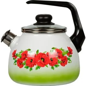 

Kettle enameled with whistle 3.0 liters steel enamel East Poppy (4 с209я)
