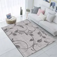 Серый с цветами и листьями Nordec скандинавский 3d принт Нескользящая микрофибра Гостиная декоративный современный моющийся коврик