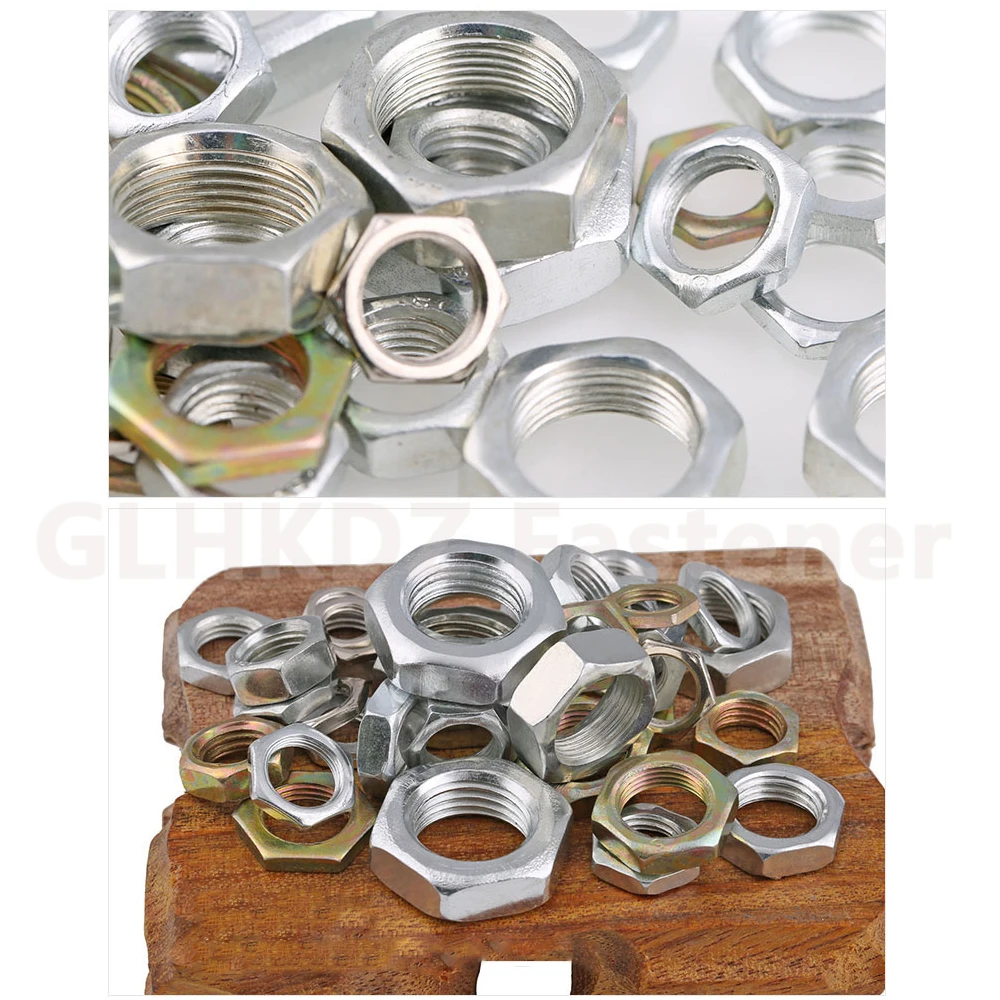 10pc M7 M8 M9 M10 M12 M14 M16 Metric Fein Gewinde Dünne Hexagon 