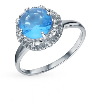 

Silver ring with cubic zirconia sunlight sample 925