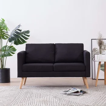

Sofa 2 seater black fabric sofas
