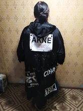 Coat Hoodie Streetwear Black Trench Female Long-Print XITAO Plus-Size Women Spliced Casual