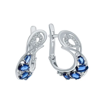 

Silver earrings with crystals and cubic zirconia sunlight sample 925