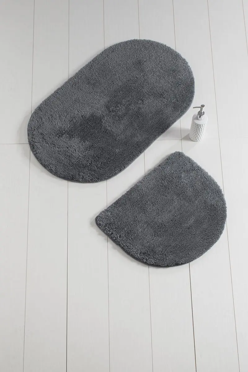 Коврики для ванной нескользящие Противоскользящие коврики Нескользящие противоскользящие 2'Li набор овальные цвета дымчатый 60X100 cm-50X60 см