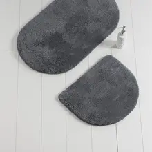 Коврики для ванной нескользящие Противоскользящие коврики Нескользящие противоскользящие 2'Li набор овальные цвета дымчатый 60X100 cm-50X60 см