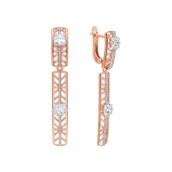 

Silver earrings with cubic zirconia sunlight sample 925