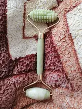 Rodillo masajeador Facial de piedra de Jade, masajeador Natural para cara, ojo, cuello, Guasha raspador, herramientas adelgazantes de belleza