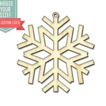 Снежинка Орнамент Дерево вырезанный-размер на заказ-лазерная резка Деревянные Художественные товары для рукоделия Настенный декор дерево праздничный подарок DCS0344