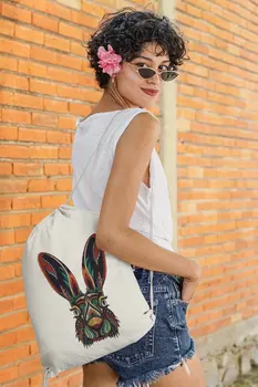 

Angemiel Bag Colorful Colorful Rabbit Cloth Backpack
