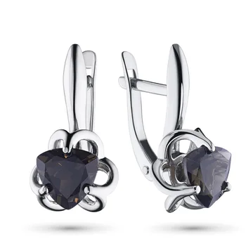 

Silver earrings with rauchtopaz э0607сг04200541