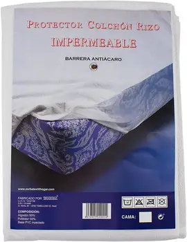

Protector de colchón impermeable, Funda de colchón Rizo Impermeable 50% Algodón 50% Poliéster y antiácaros sin Cremallera