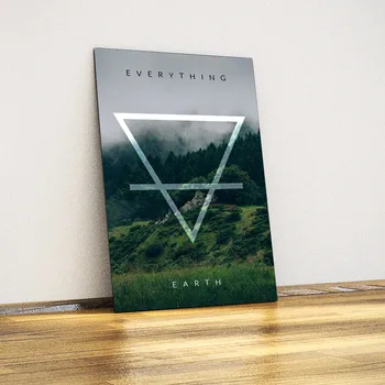 

Javvuz - Four Elements Earth Dekorative Metal Poster to Print Metal 4 element painting tin signs image wall dekoration