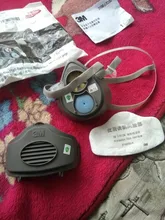 Máscara respiratoria antipolvo 3M 3200, media cara, antipolvo para construcción Industrial, antiniebla, filtro de Gas de seguridad, cubierta de algodón