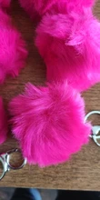 LLavero de piel falsa de 8cm para automóvil, llavero para automóvil con pompón, cadenas de color plateado, pompones, imitación de piel de zorro y conejo, 1 Uds.