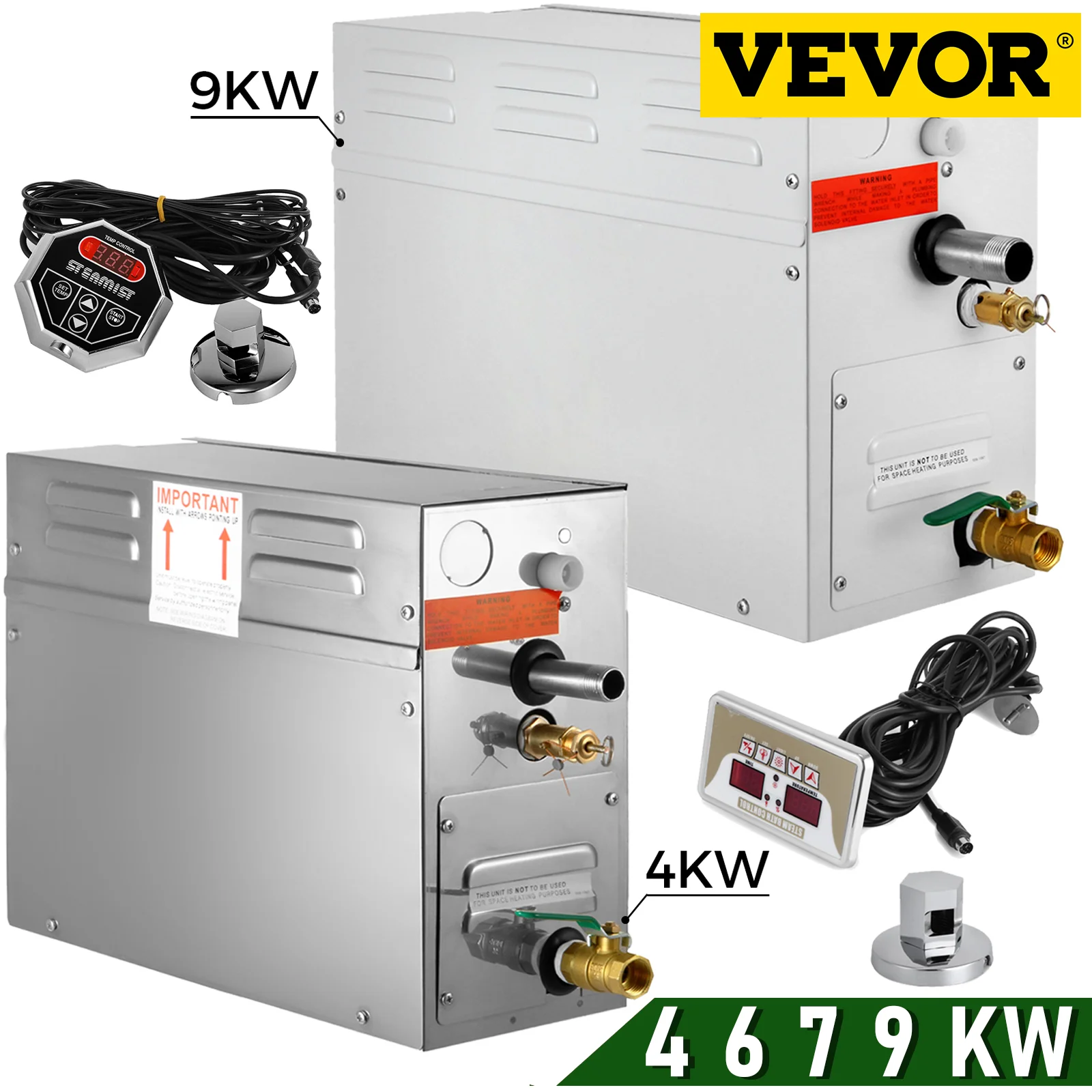 VEVOR 4/6/7/9KW Máquina de Vapor 220V/240V Generador Casero del Vapor para Hogares Hoteles, Piscinas con Controlador de sauna| - AliExpress