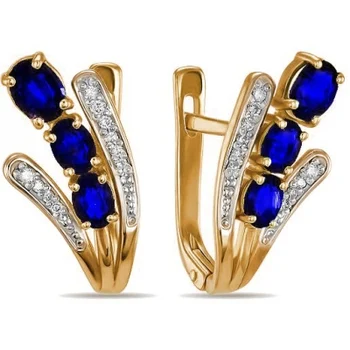 

Lucas gold earrings with sapphires and diamonds in red gold