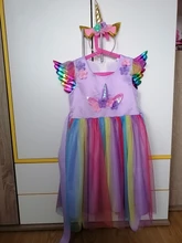 Vestido de verano de unicornio para niñas de 4, 6, 8 y 10 años, princesa disfraz de fiesta, 2020