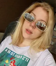 Gafas de sol rectangulares para hombre y mujer, lentes de sol rectangulares de lujo, cuadradas, de Metal Vintage, UV400, 1 Uds., 2020