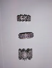 Huitan-anillos de boda de Zirconia cúbica, Micro pavé brillante, de alta calidad, para mujeres