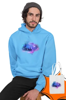 

Angemiel Wear Dreams Castle Blue Men 'S Hooded Sweatshirt Bags Kombin