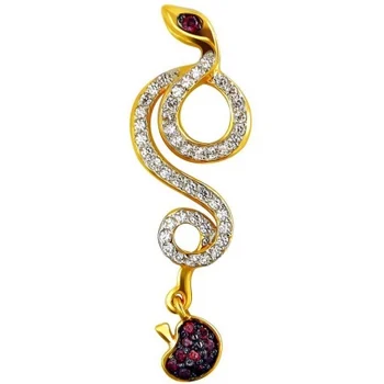 

Esthete pendant snake with Swarovski crystals and cubic zirconia in Yellow Gold