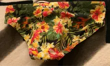 Bañador de cintura baja para hombre, ropa de baño Sexy con almohadilla de realce, estampado, secado rápido, para playa, Surf, Gay